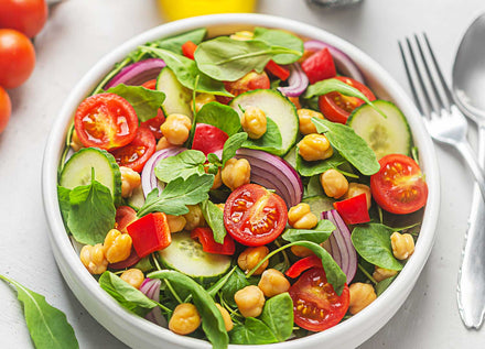 Chickpea and tomato salad